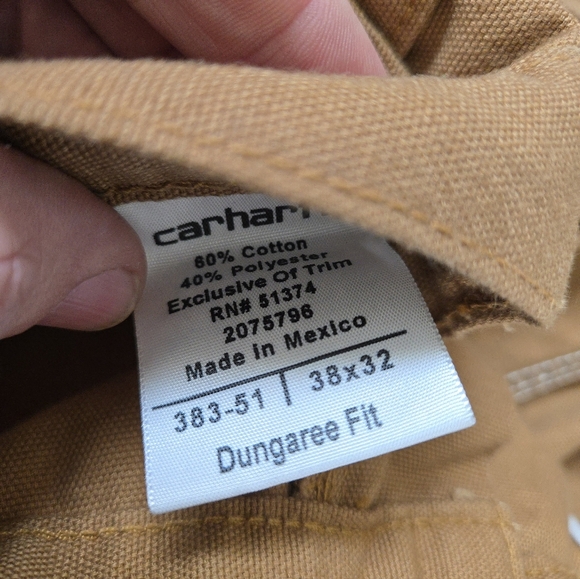 Carhartt Pants Mens Size 38X32 Dungaree Fit Workwear Cargo - Picture 3 of 6